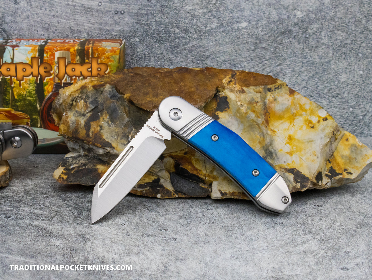 Sugar Maple Jack: Smooth Blue Bone - Modified Sheepsfoot 154CM