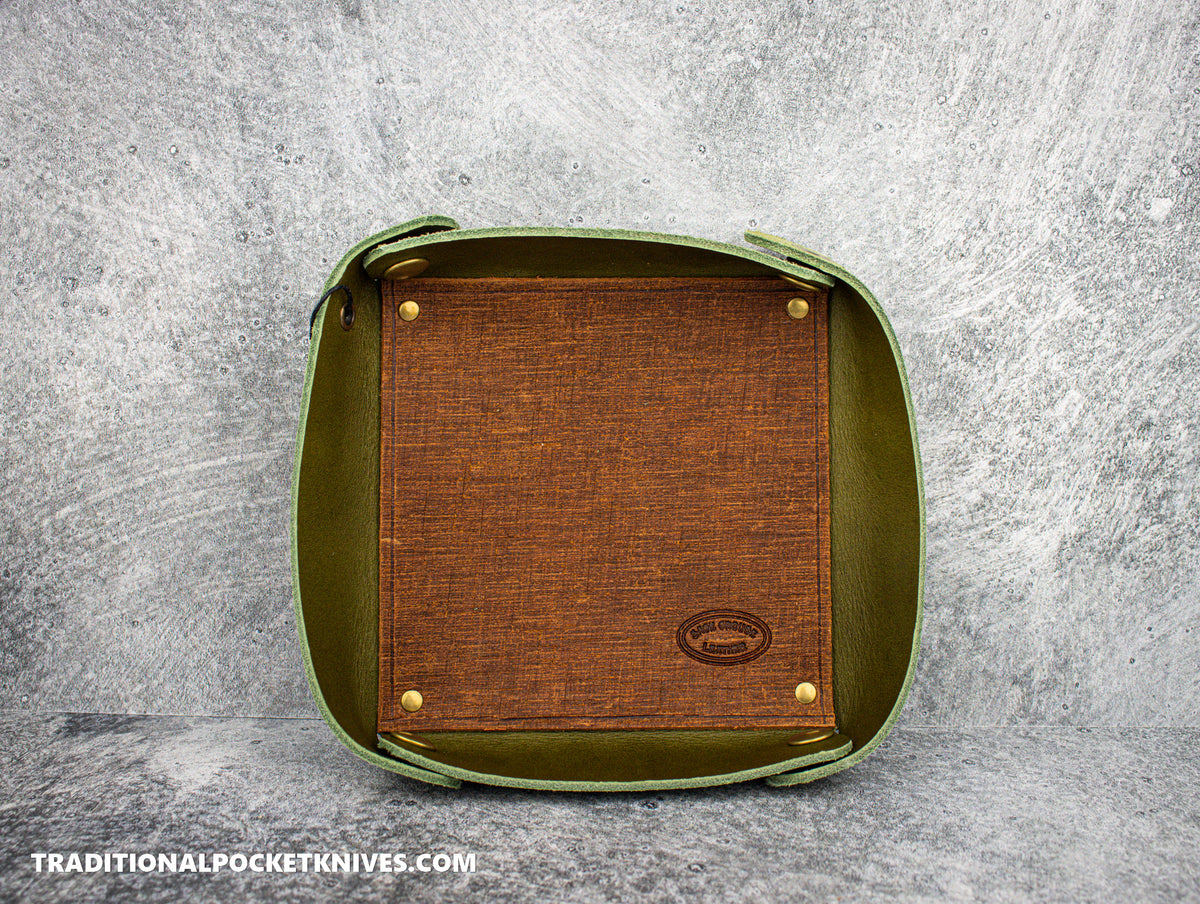 Sage Grouse Leather Homestead Tray Olive/Whiskey Grid