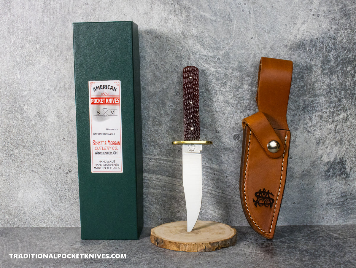 Cooper Cutlery Schatt&Morgan Cutlery #50 Red Jigged Bone Fixed Blade