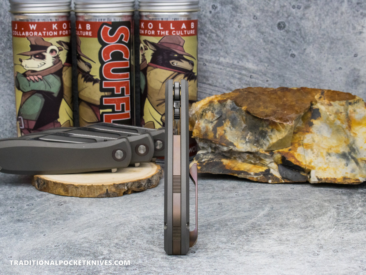Jack Wolf Knives Scuffle Titanium Micro Milled - J.W. Kollab Series