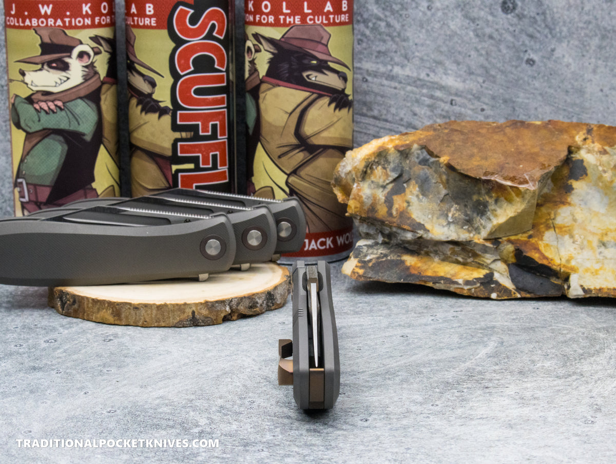 Jack Wolf Knives Scuffle Titanium Micro Milled - J.W. Kollab Series