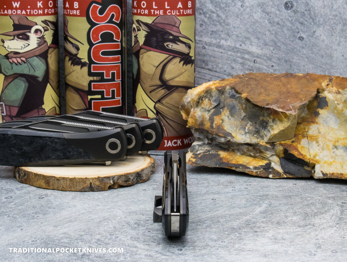 Jack Wolf Knives Scuffle Kirinite Black Ice - J.W. Kollab Series