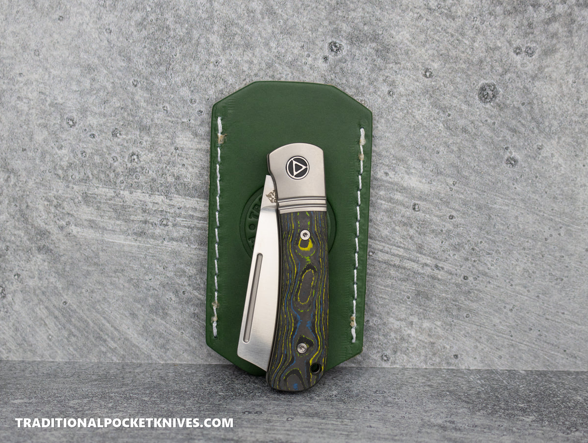 C. Risner Cutlery Logo Leather Knife Slip Small - Forest Green