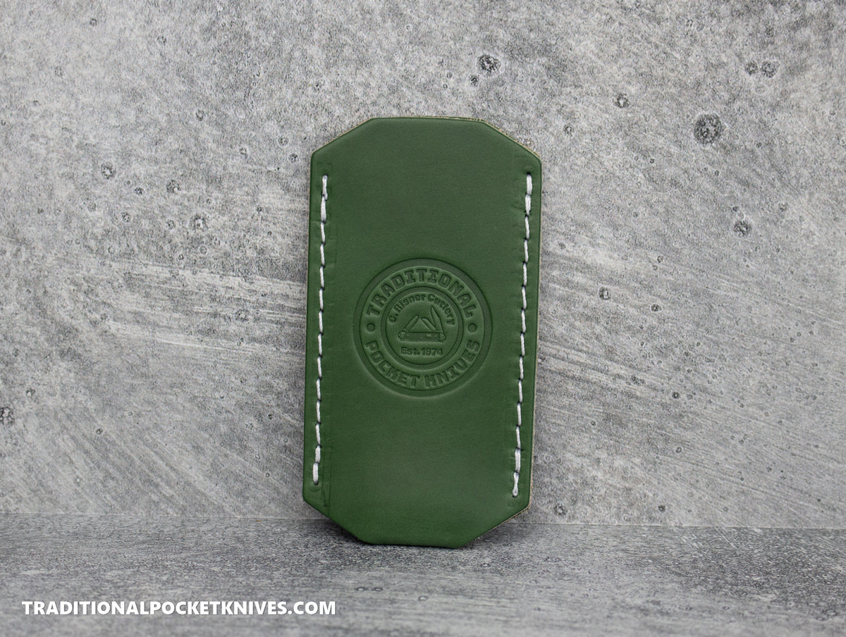 C. Risner Cutlery Logo Leather Knife Slip Small - Forest Green
