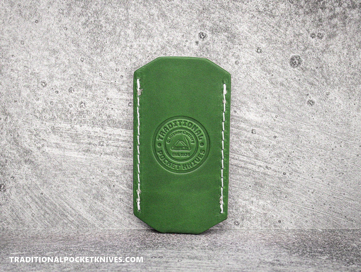 C. Risner Cutlery Logo Leather Knife Slip Small - Forest Green