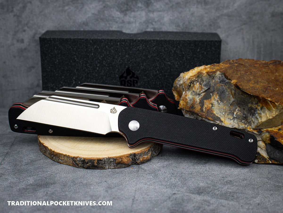 QSP Penguin Slip Joint Knife QS130SJ-B Black/Red G10 14C28N Steel