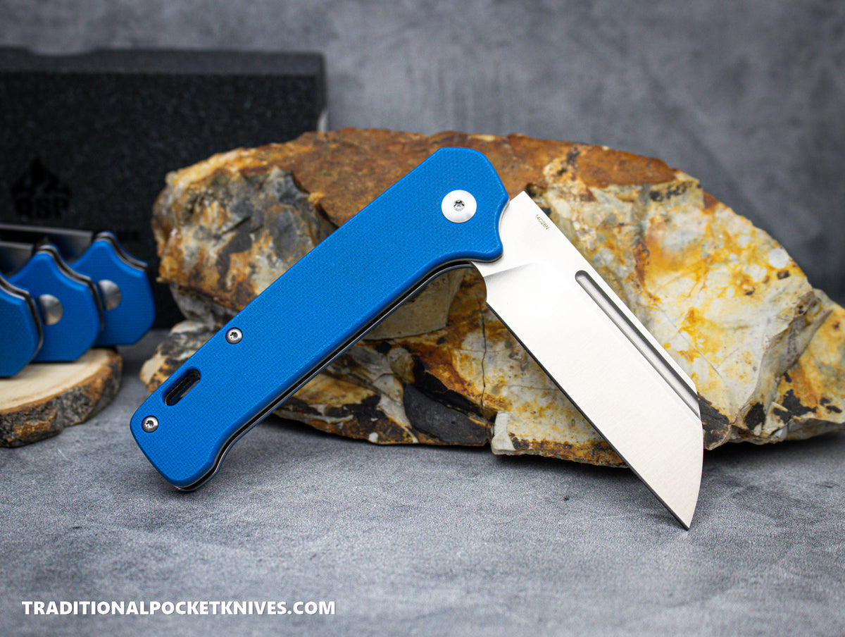 QSP Penguin Slip Joint Knife QS130SJ-C Blue G10 14C28N Steel