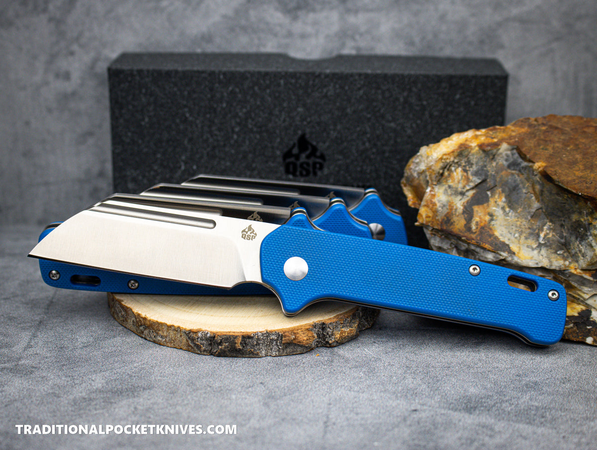 QSP Penguin Slip Joint Knife QS130SJ-C Blue G10 14C28N Steel