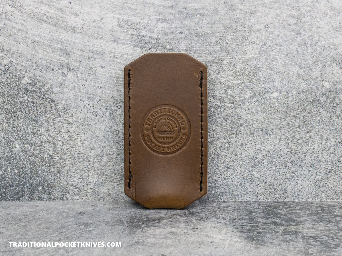 C. Risner Cutlery Premium Logo Leather Knife Slip Small - Roasted Mocha Buttero