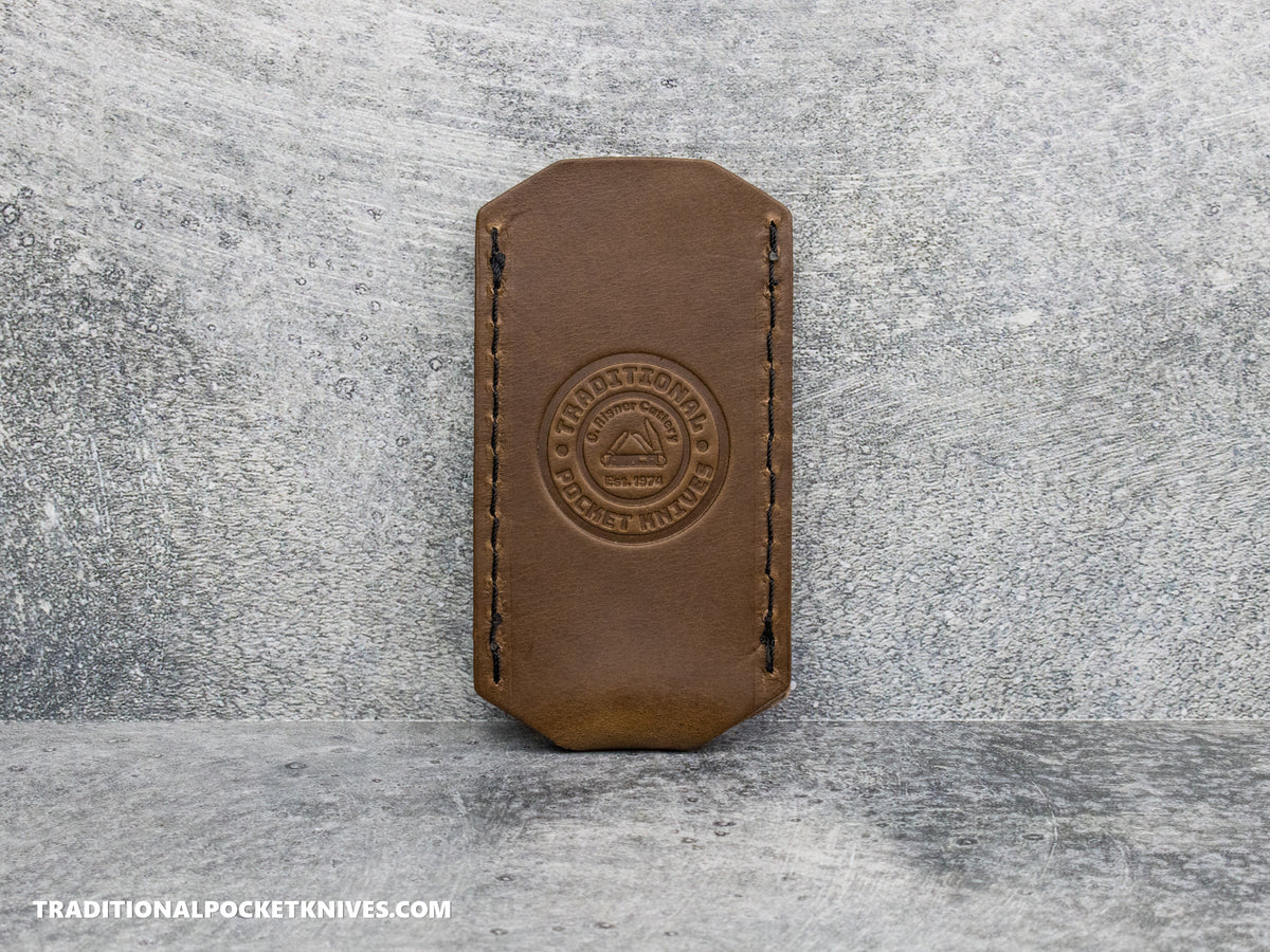 C. Risner Cutlery Premium Logo Leather Knife Slip Small - Roasted Mocha Buttero