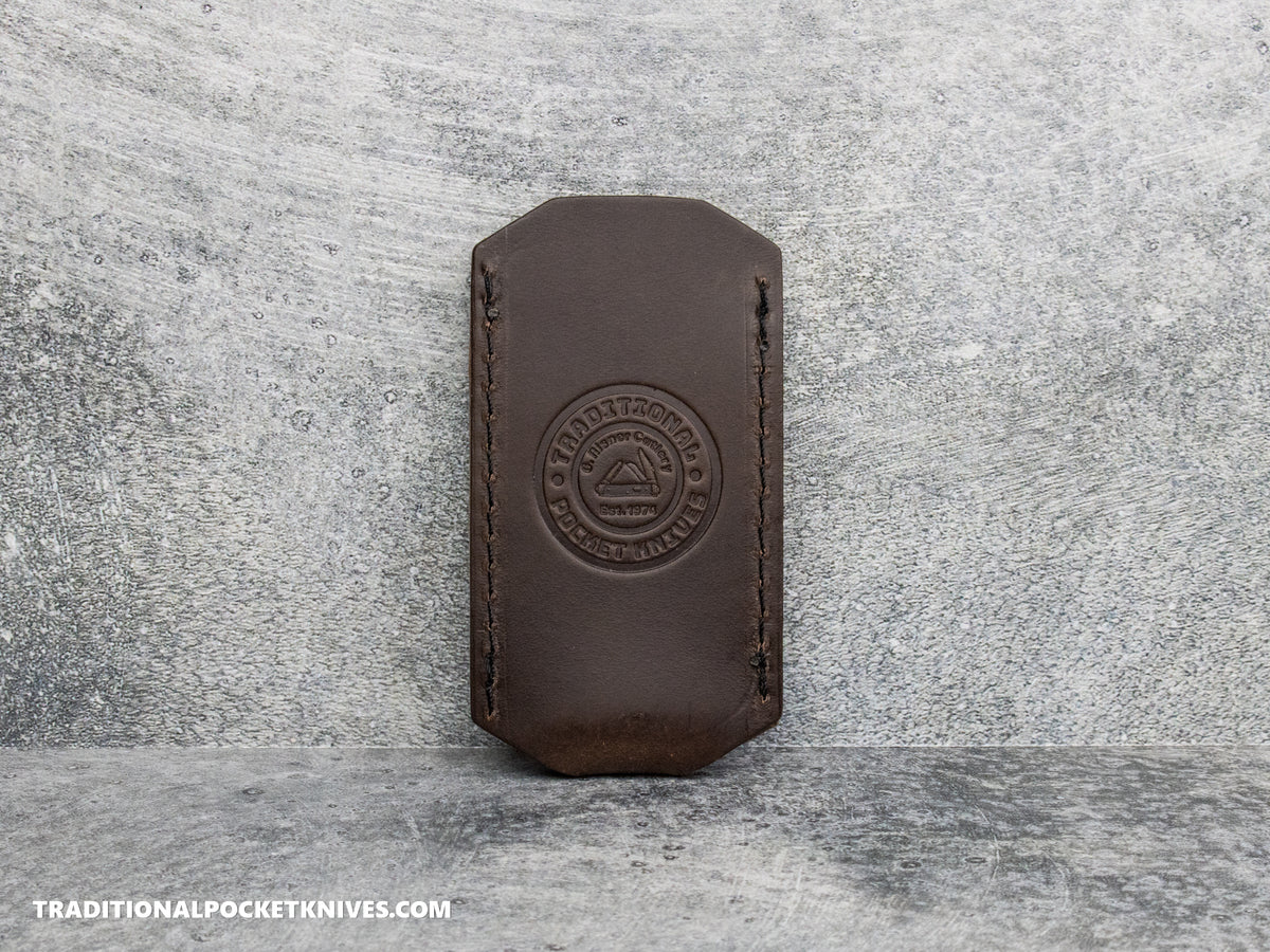 C. Risner Cutlery Premium Logo Leather Knife Slip Small - Chocolate Fudge Buttero
