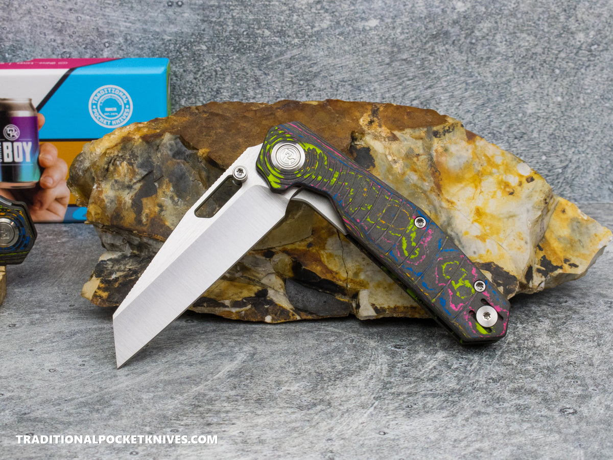 Divo Knives Exclusive SmallBoy Milled CamoCarbon 80's S90V Satin