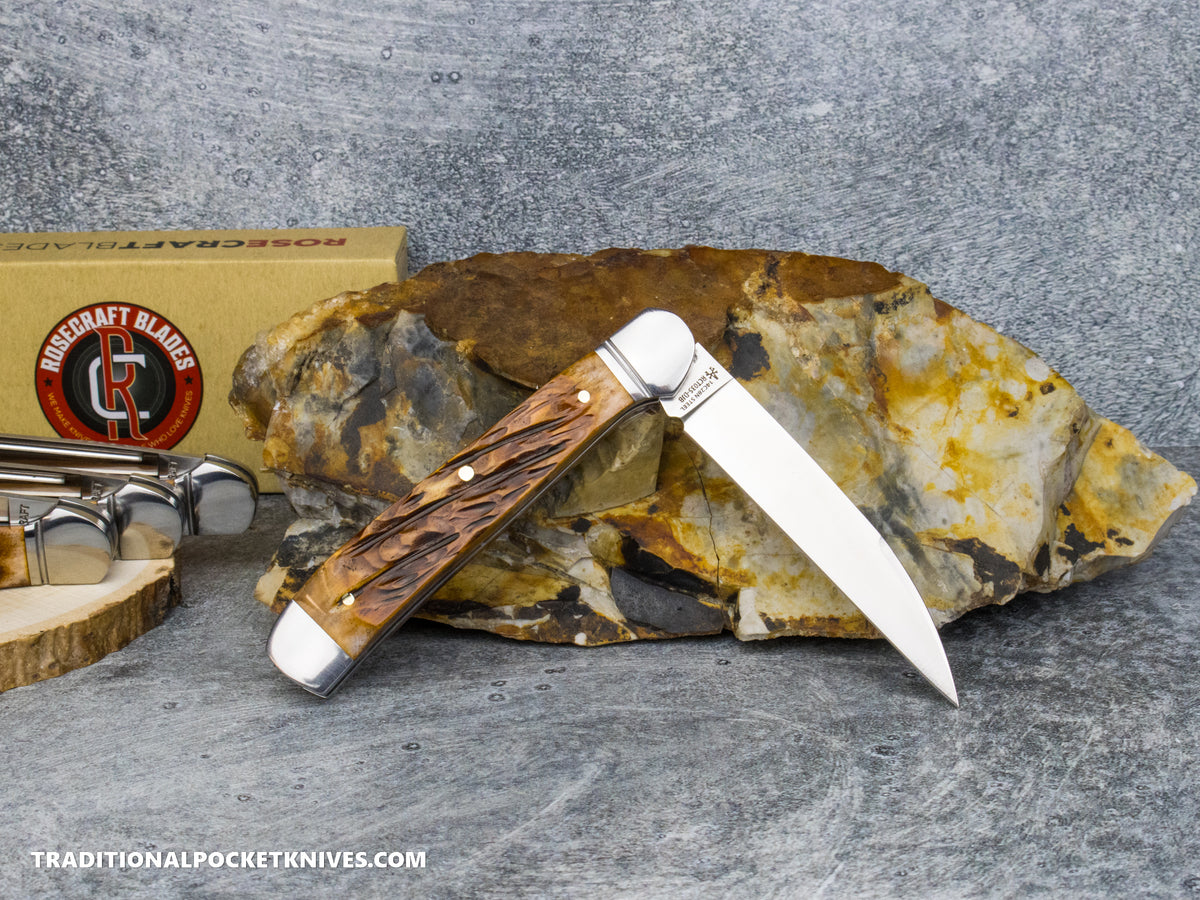 RoseCraft Blades Snake Creek Copperhead Dapper Jigged Bone (RCT035-DJB)