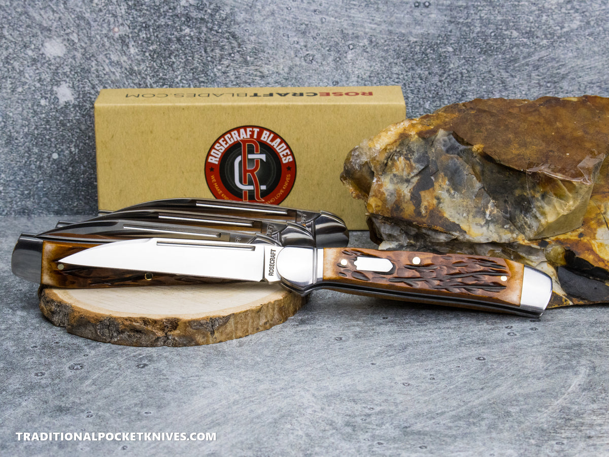 RoseCraft Blades Snake Creek Copperhead Dapper Jigged Bone (RCT035-DJB)