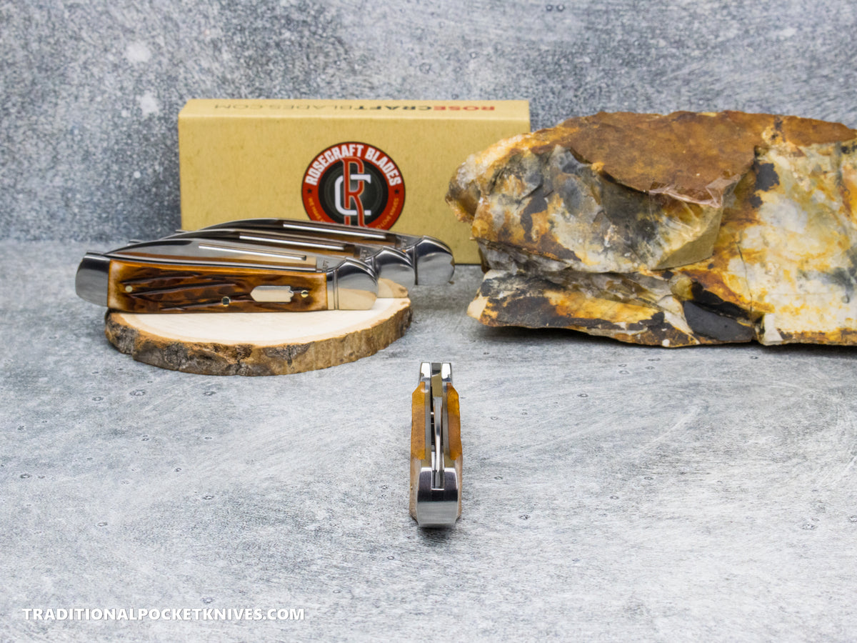 RoseCraft Blades Snake Creek Copperhead Dapper Jigged Bone (RCT035-DJB)