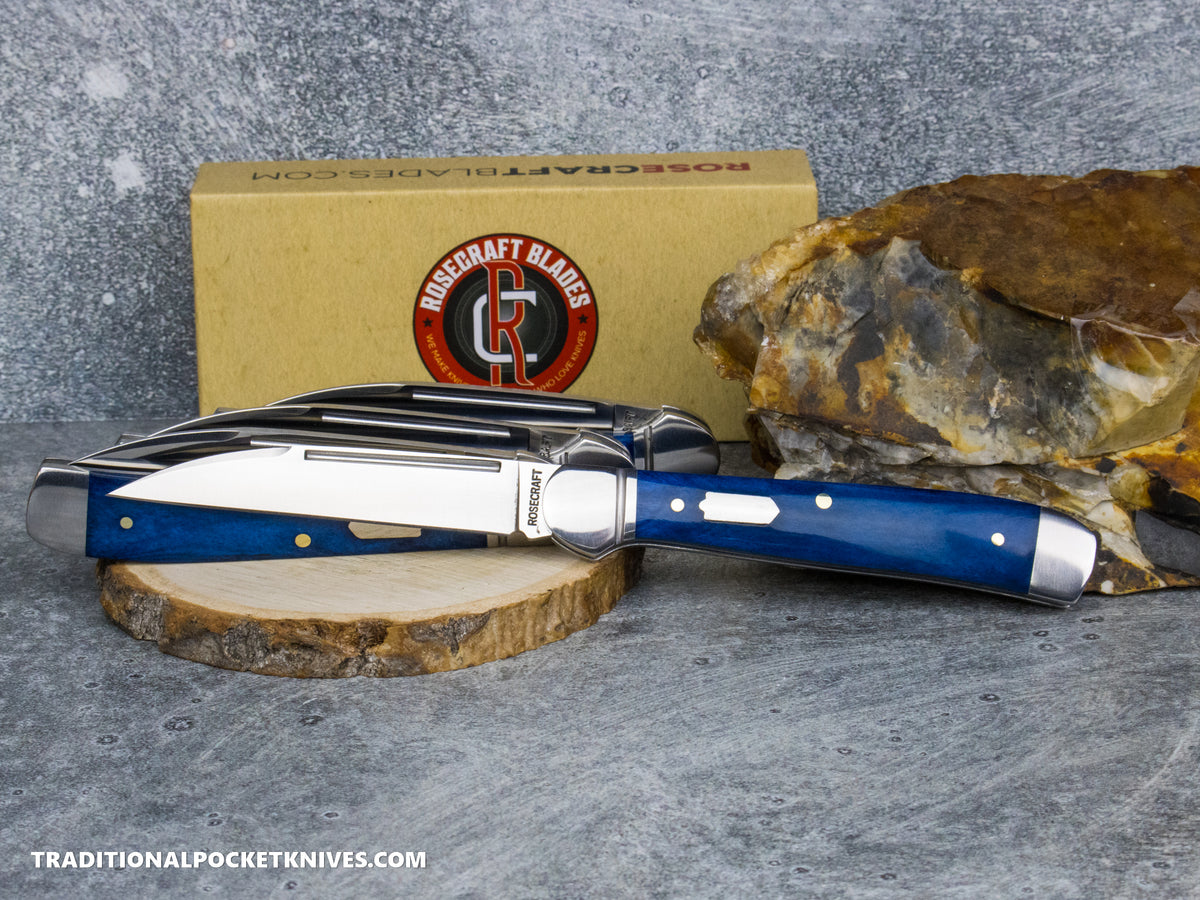 RoseCraft Blades Snake Creek Copperhead Vintage Blue Bone (RCT035-VBB)