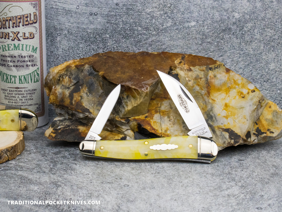 Great Eastern Cutlery #380225 Northfield UNXLD Campfire Whittler Yellow Snow Acrylic