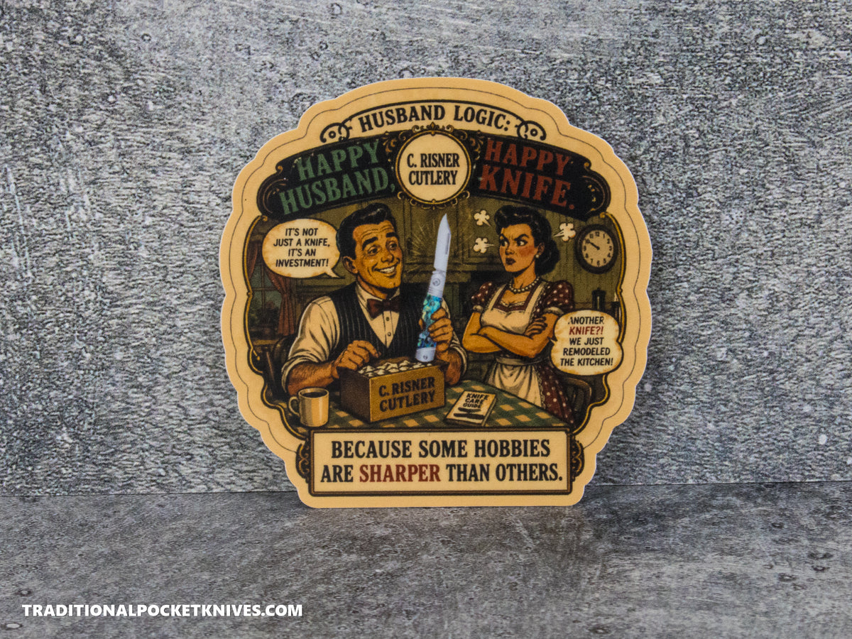 C. Risner Cutlery "Happy Husband, Happy Knife" Sticker