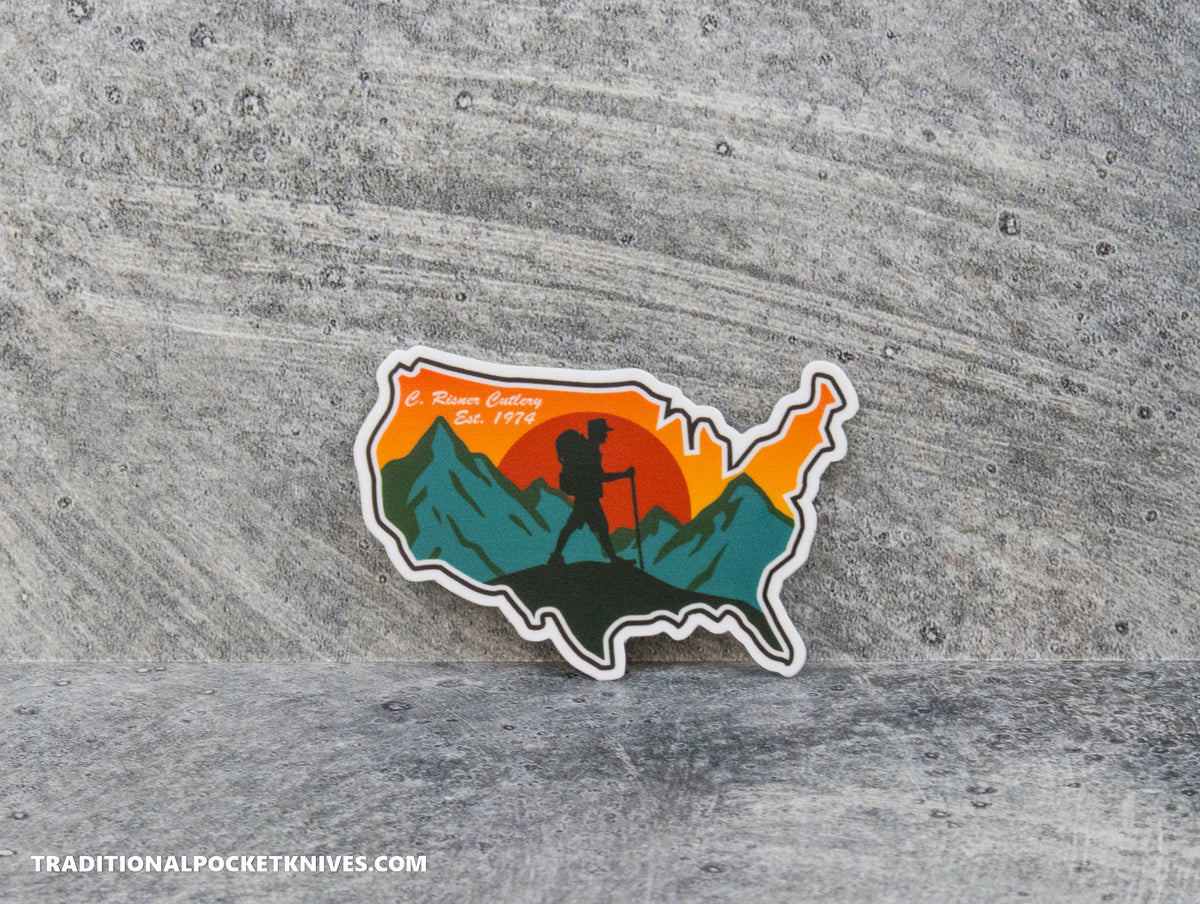 C. Risner Cutlery &quot;Hiking America&quot; Sticker