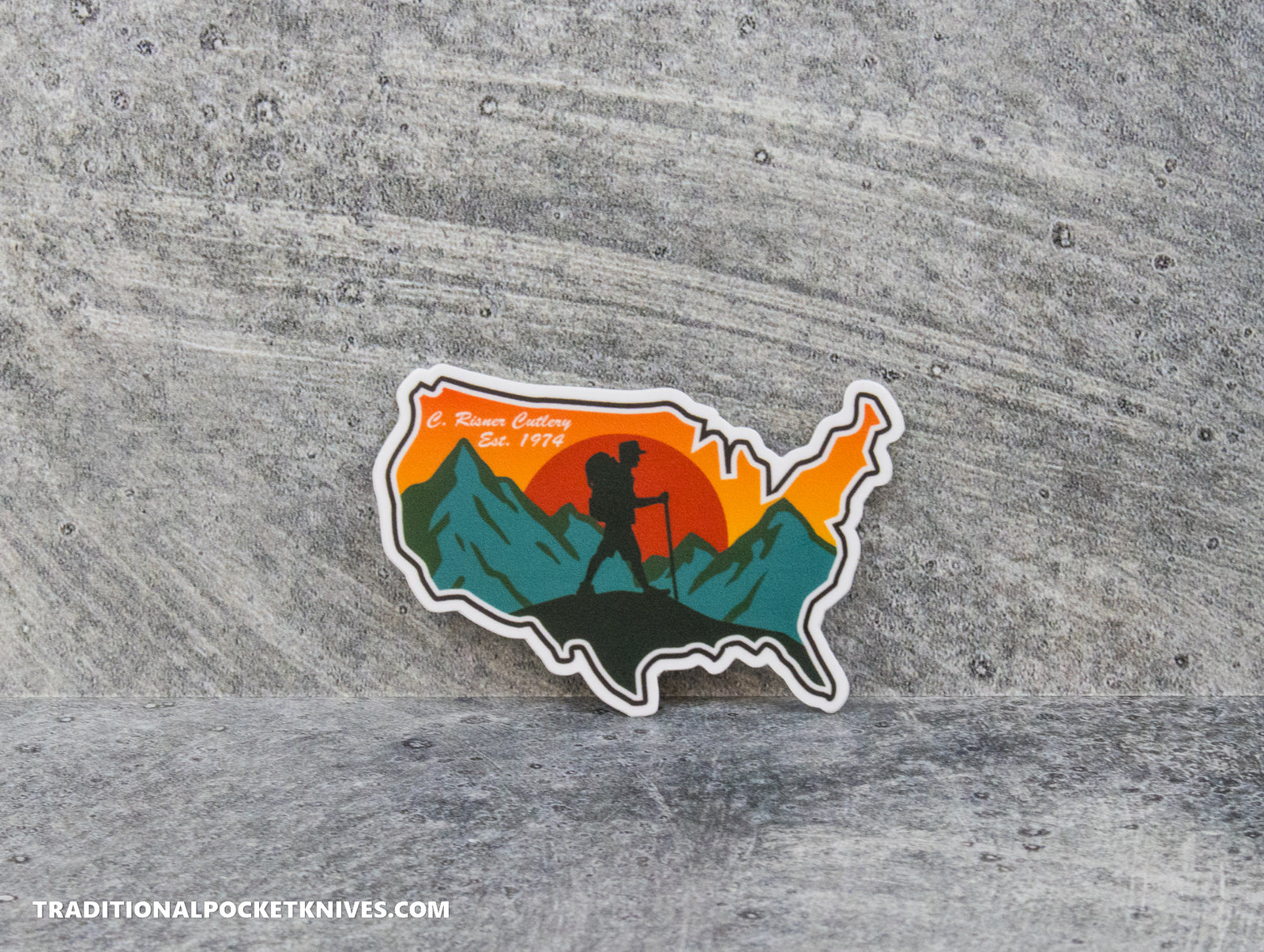 C. Risner Cutlery "Hiking America" Sticker