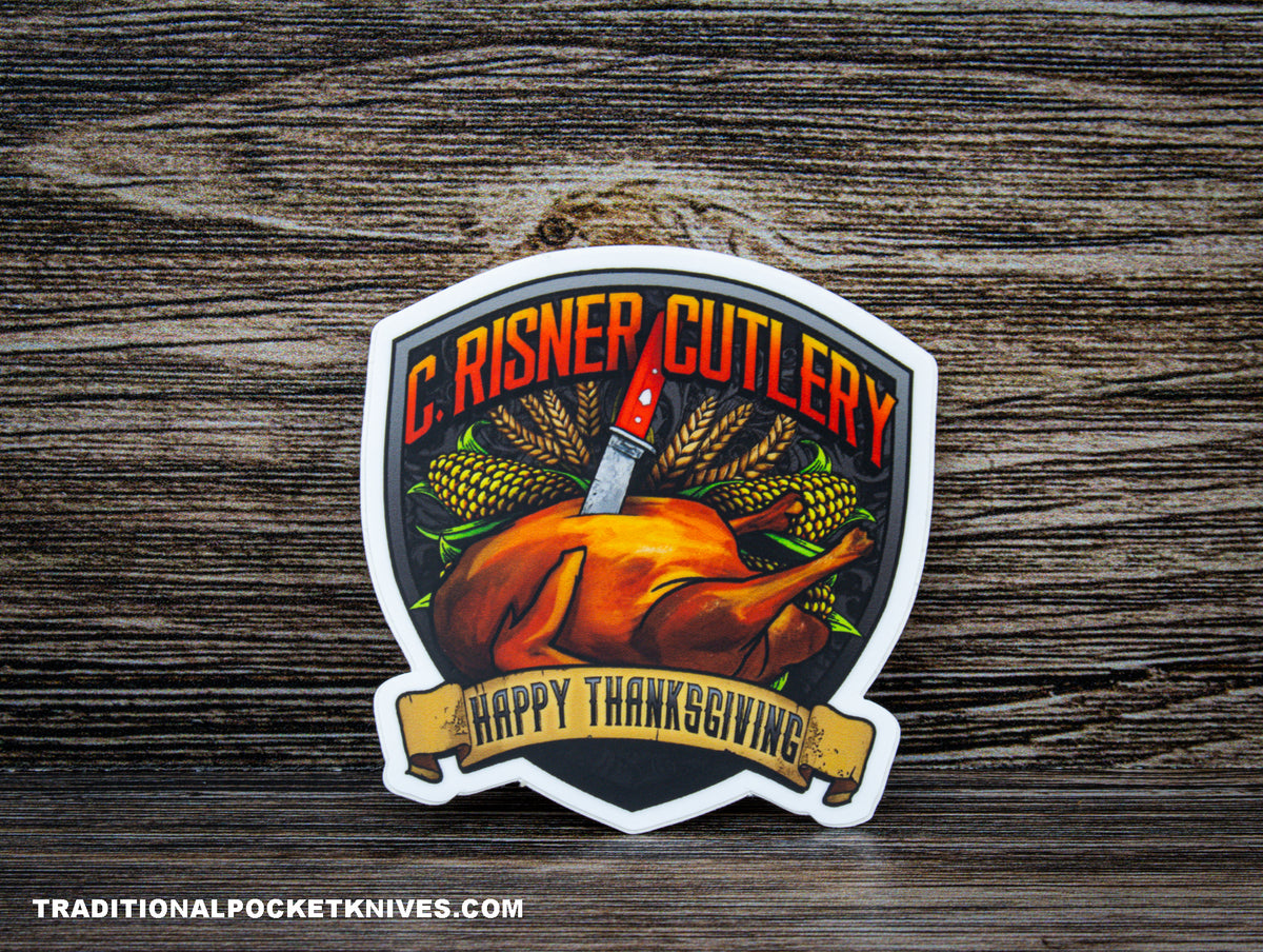 C. Risner Cutlery &quot;Happy Thanksgiving&quot; Sticker