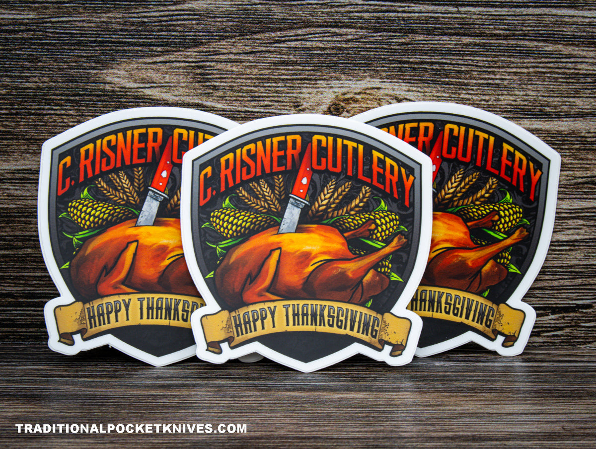 C. Risner Cutlery &quot;Happy Thanksgiving&quot; Sticker