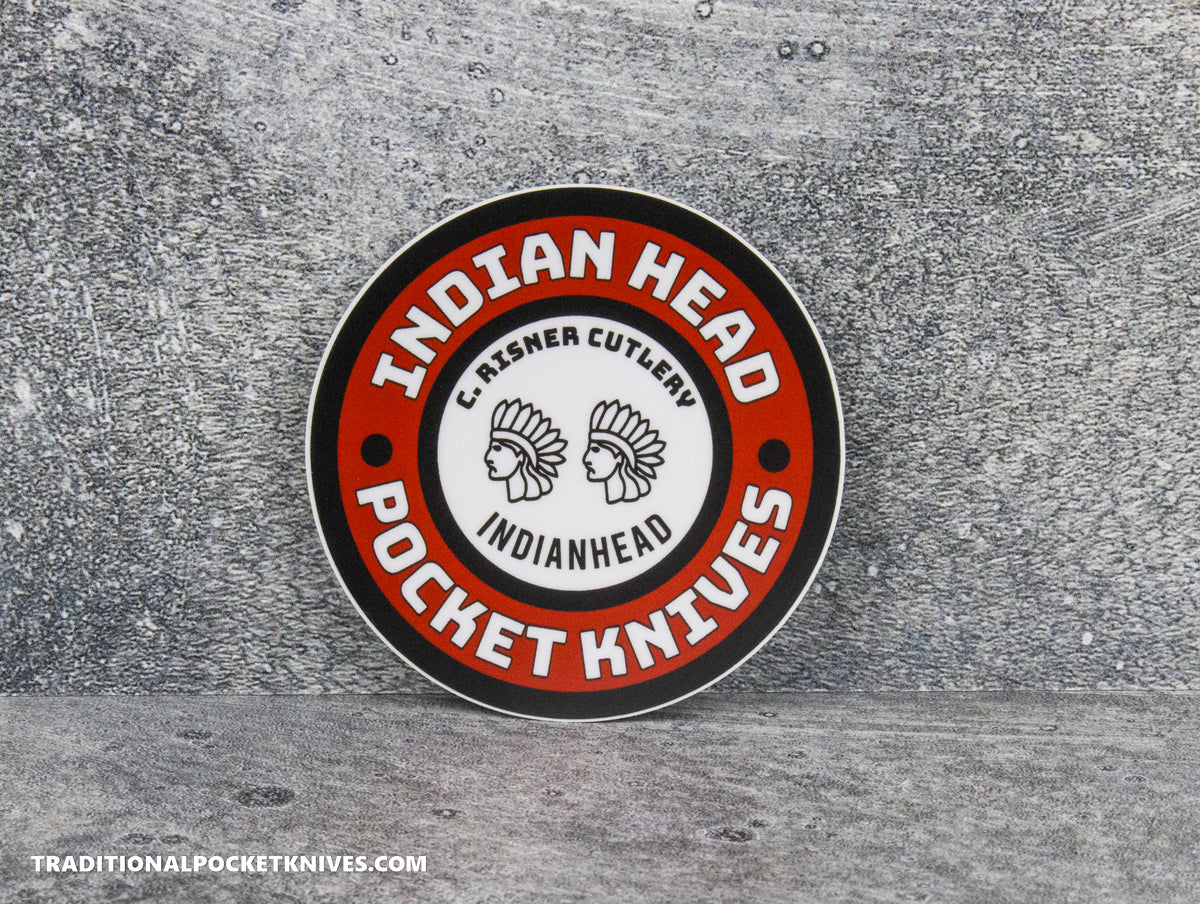 C. Risner Cutlery &quot;Red/White Indian Head Logo&quot; Sticker