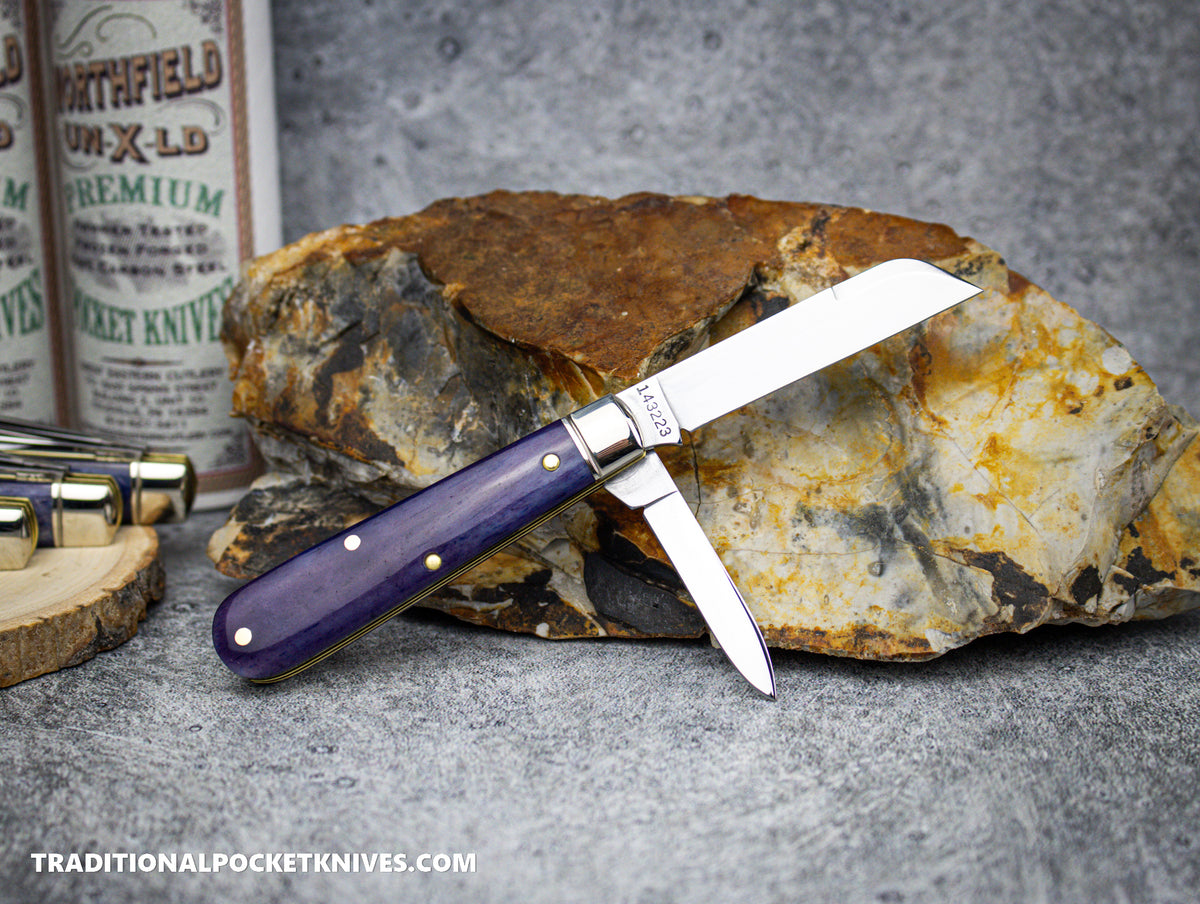 Great Eastern Cutlery #143223 Northfield UNXLD Purple Phlox Smooth Bone
