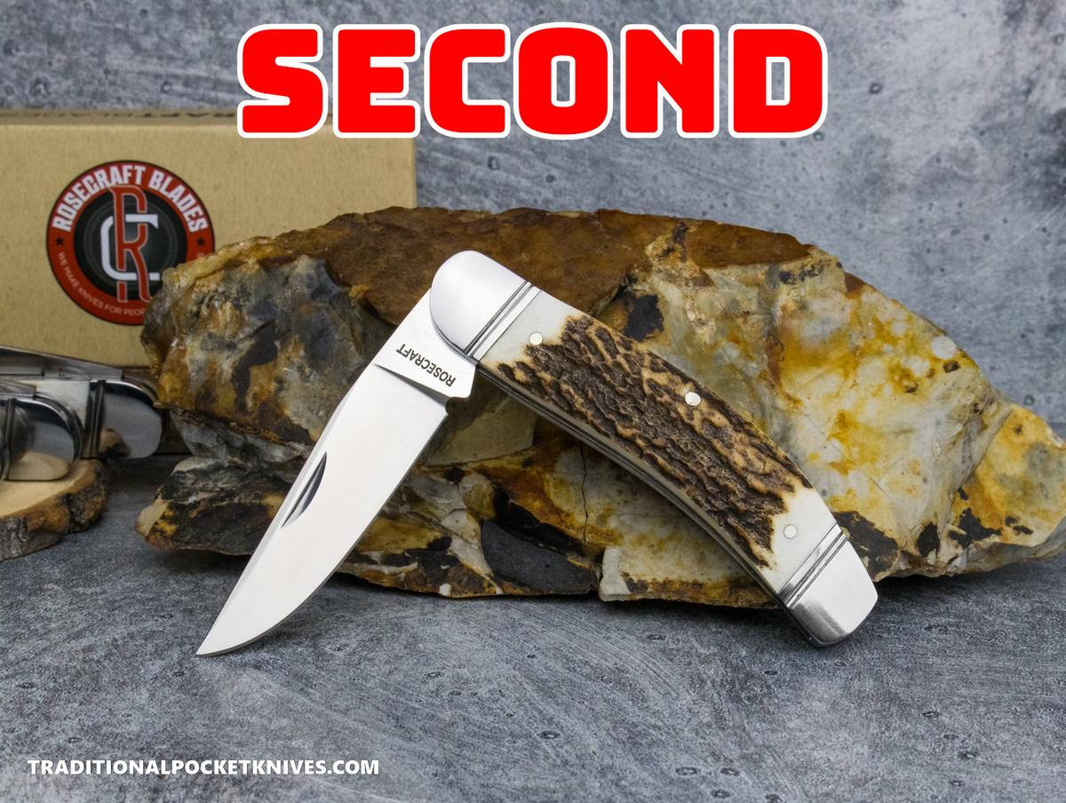 COSMETIC SECONDS: RoseCraft Blades Stinking Creek Sowbelly Genuine Stag (RCT023-STG)