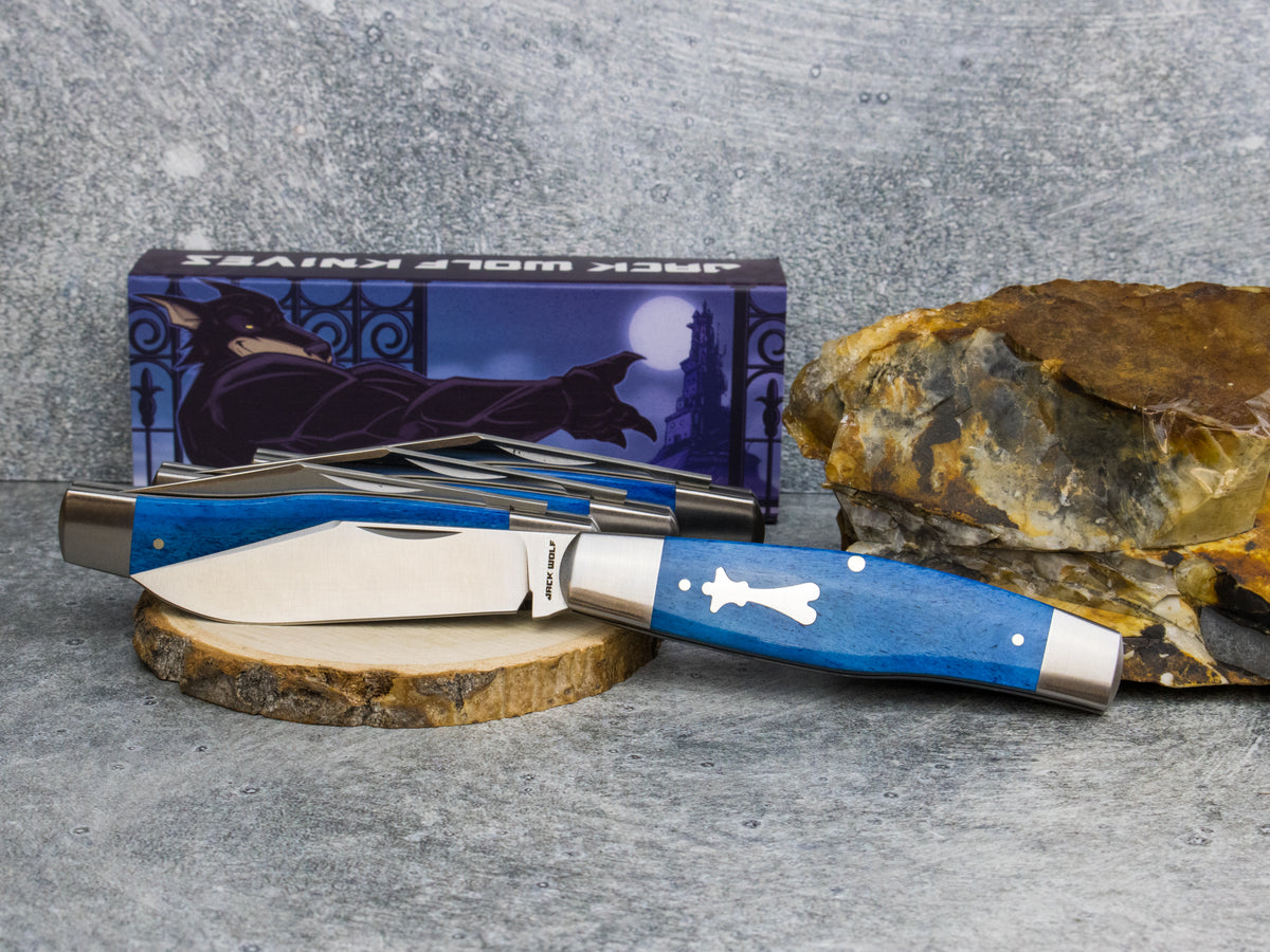 Jack Wolf Knives Gateway Stockman Smooth Blue Bone - Gateway Series