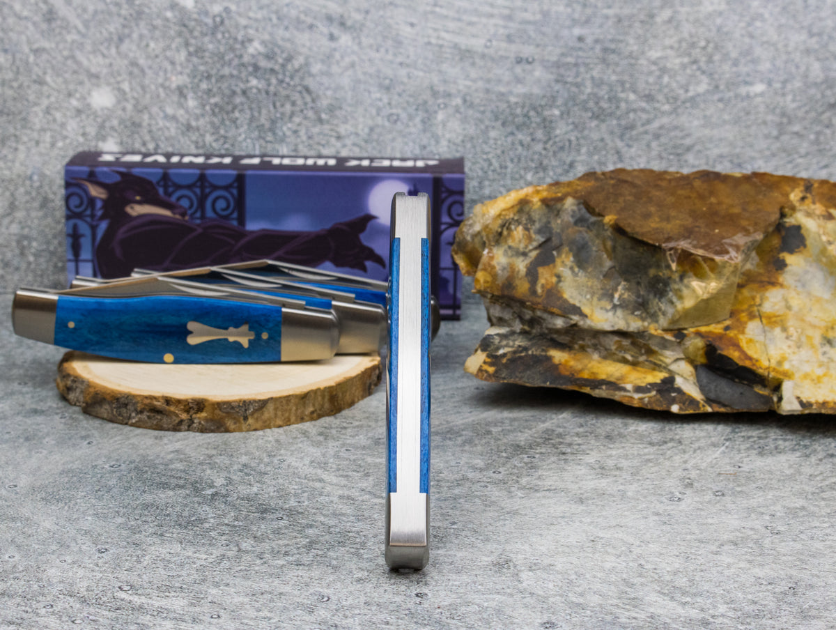 Jack Wolf Knives Gateway Stockman Smooth Blue Bone - Gateway Series