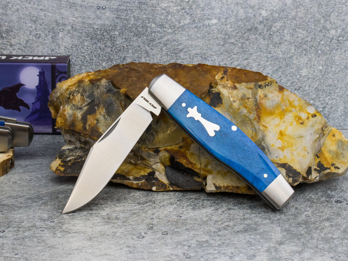 Jack Wolf Knives Gateway Stockman Smooth Blue Bone - Gateway Series