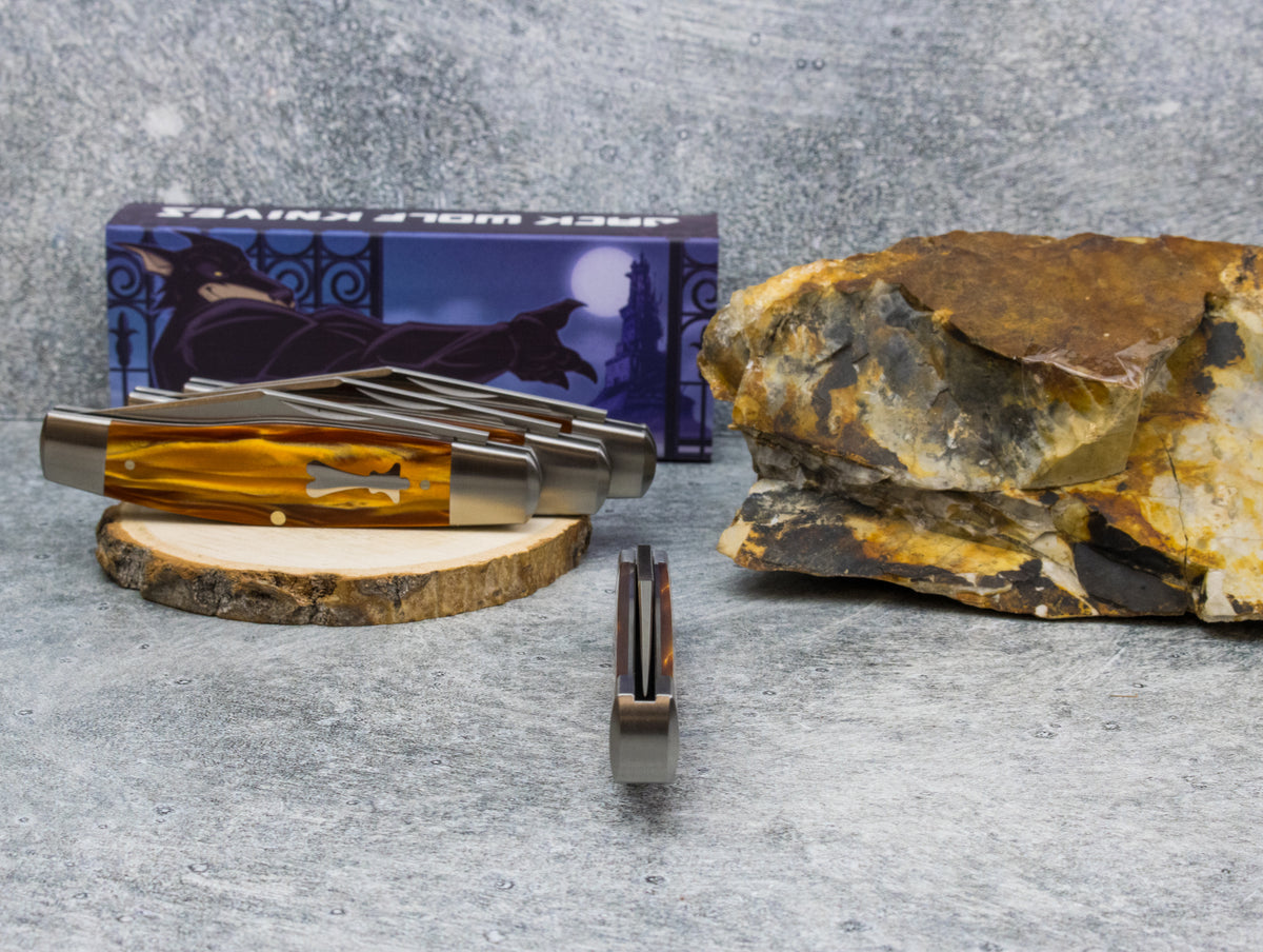 Jack Wolf Knives Gateway Stockman Kirinite Root Beer - Gateway Series