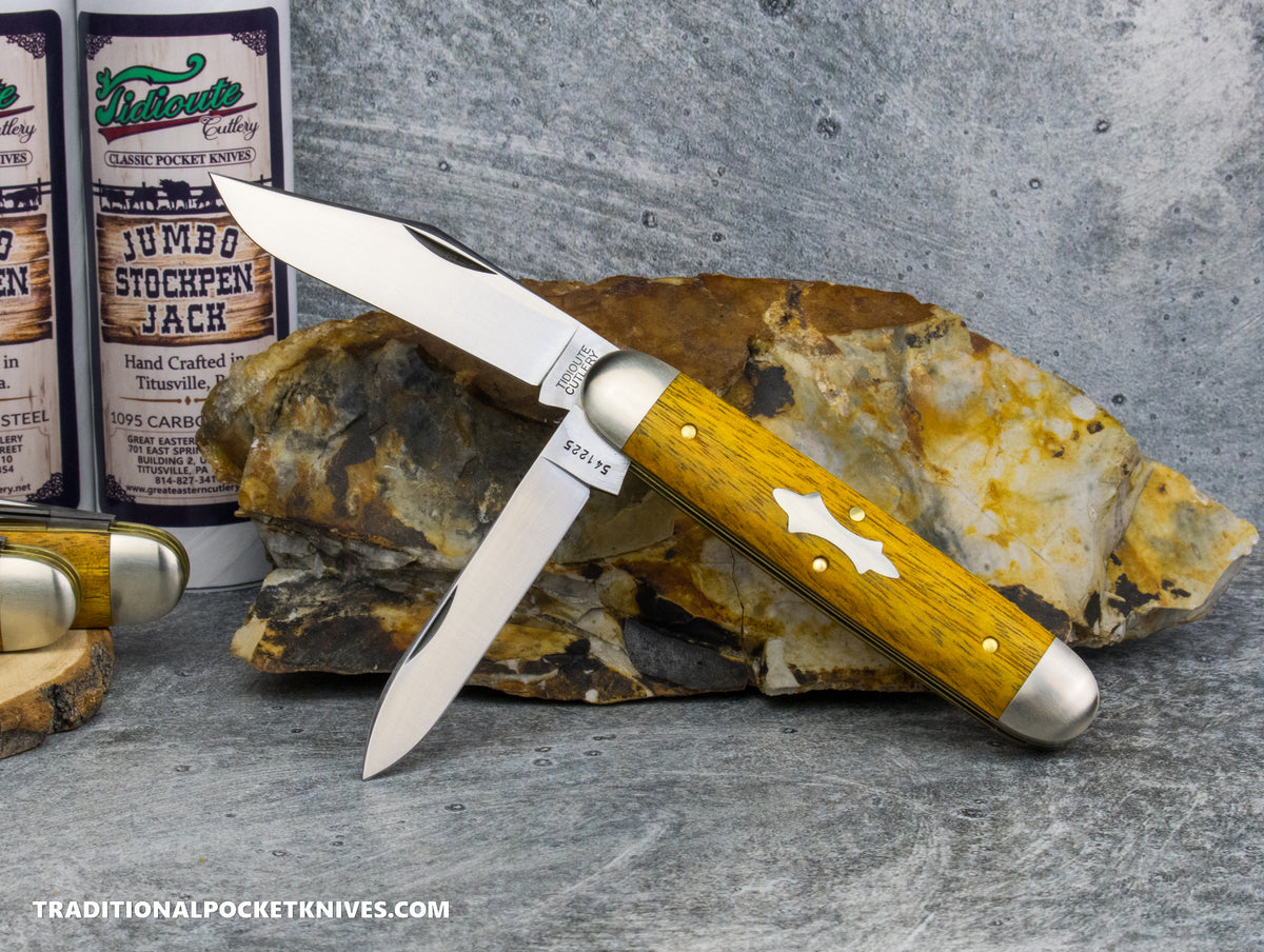 Great Eastern Cutlery #541225 Tidioute Cutlery Jumbo Stockpen Jack Osage Orange Wood
