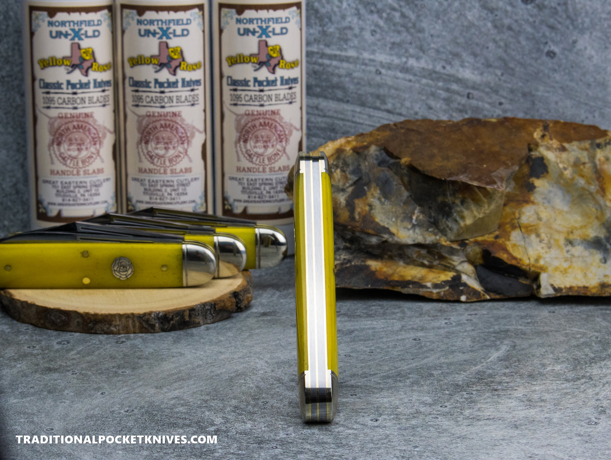 Great Eastern Cutlery #541225 Northfield UNXLD Jumbo Stockpen Jack Smooth Yellow Rose Bone