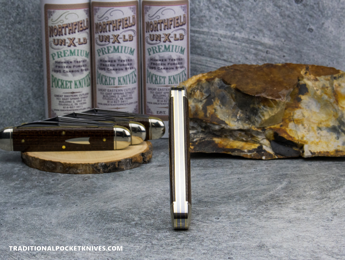 Great Eastern Cutlery #541225 Northfield UNXLD Jumbo Stockpen Jack Brown Burlap Micarta