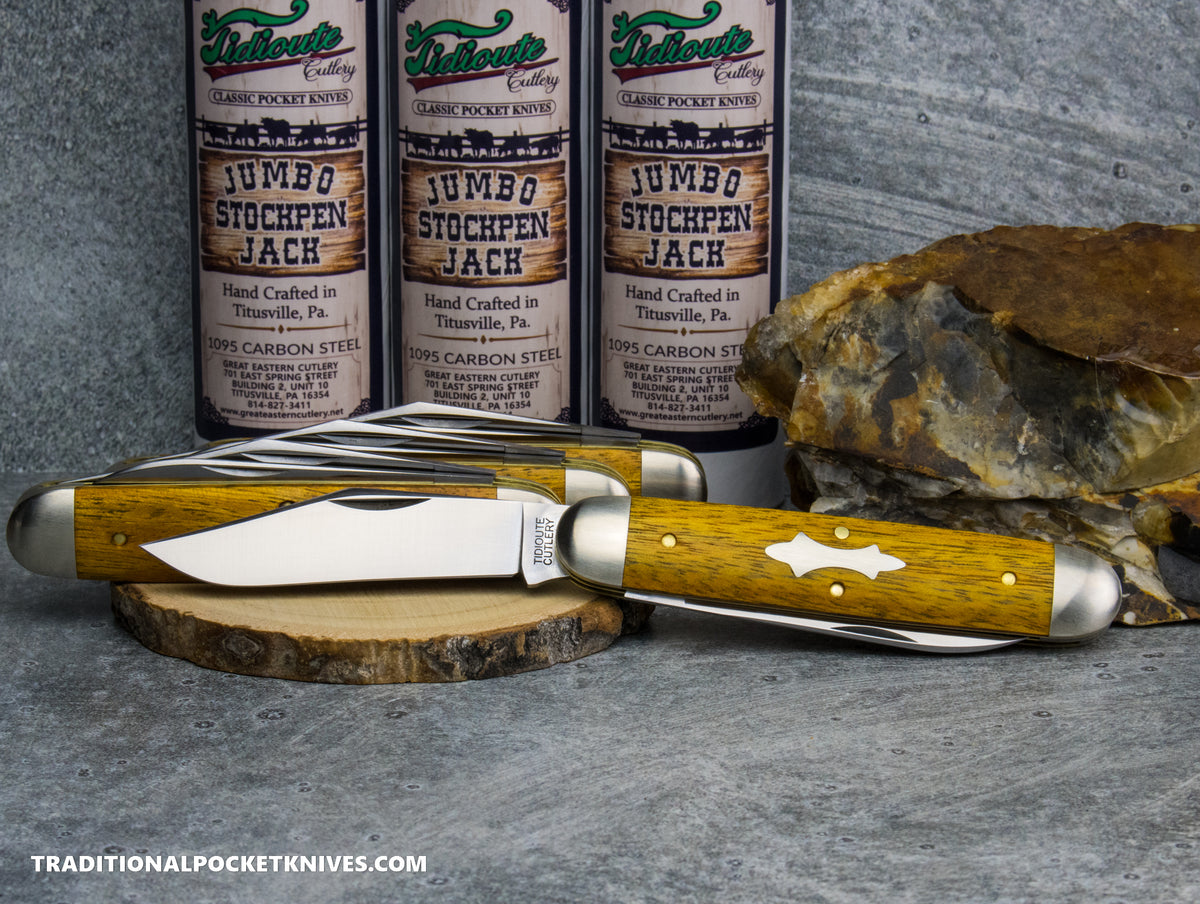Great Eastern Cutlery #541225 Tidioute Cutlery Jumbo Stockpen Jack Osage Orange Wood