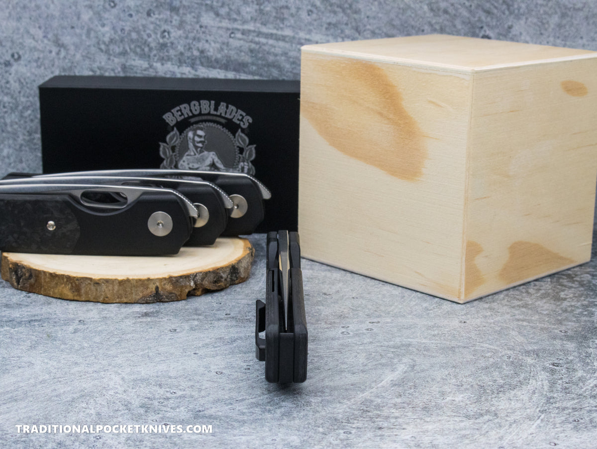 BergBlades Sweeney Marble Carbon Fiber PVD Polished/Stonewash