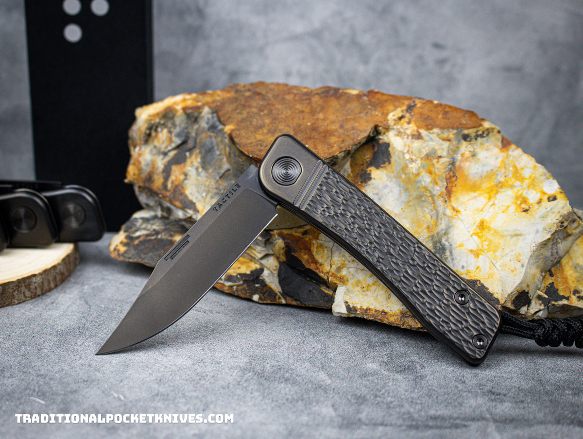 Tactile Knife Co. Exclusive Bexar Black Jigged Titanium Magnacut DLC