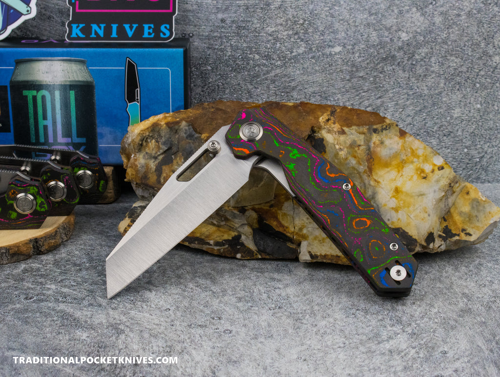 Divo Knives Exclusive Tall Boy Smooth CamoCarbon 80's S90V Satin