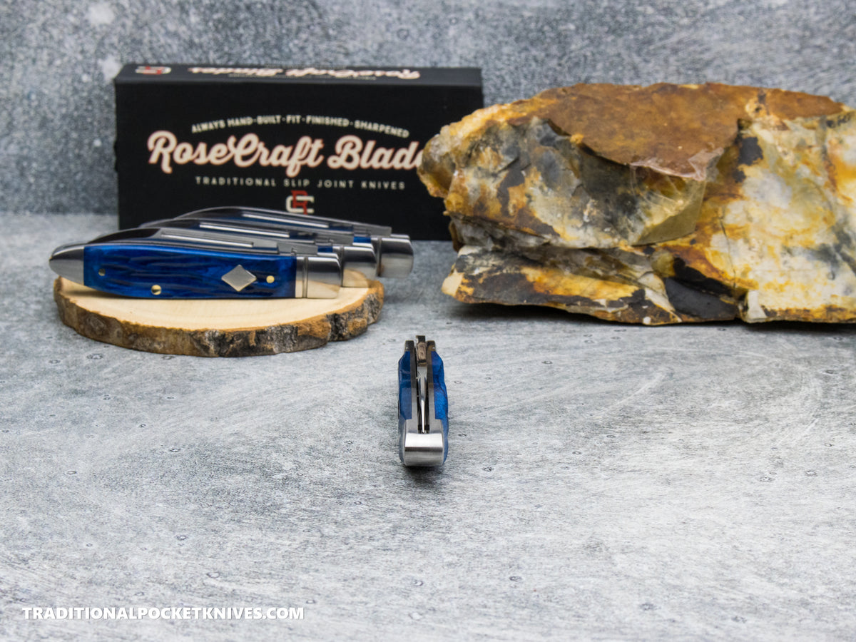 RoseCraft Blades Tanasi Lake Tear Drop Blue Jigged Bone (RCT017-BJB)