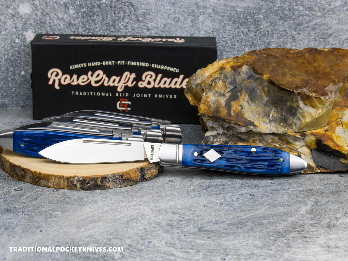 RoseCraft Blades Tanasi Lake Tear Drop Blue Jigged Bone (RCT017-BJB)