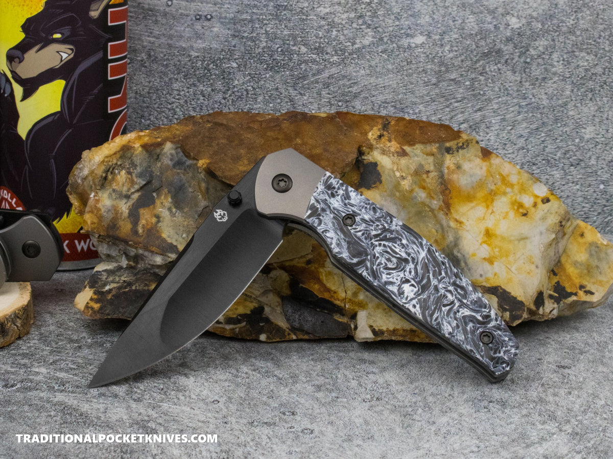 Jack Wolf Knives Tango Fat Carbon Dark Matter Polar DLC Belt Satin - J.W. Kollab Series