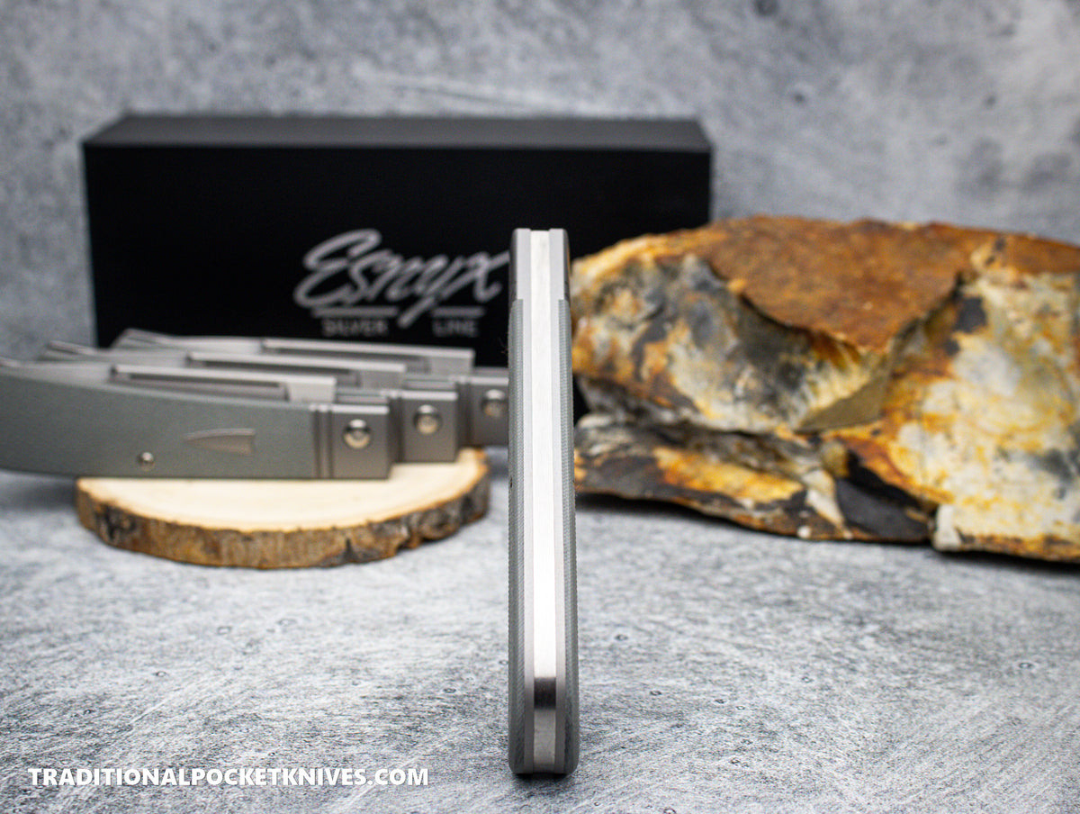 ESNYX Silver Line Tarpon Slipjoint Gray G10 M390 (TARSJ-63)