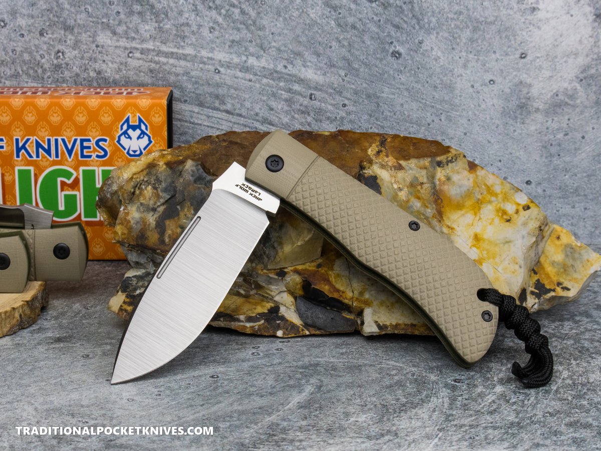 Jack Wolf Knives Timber Jack FDE G10 Cross Hatch  - Ultralight Series