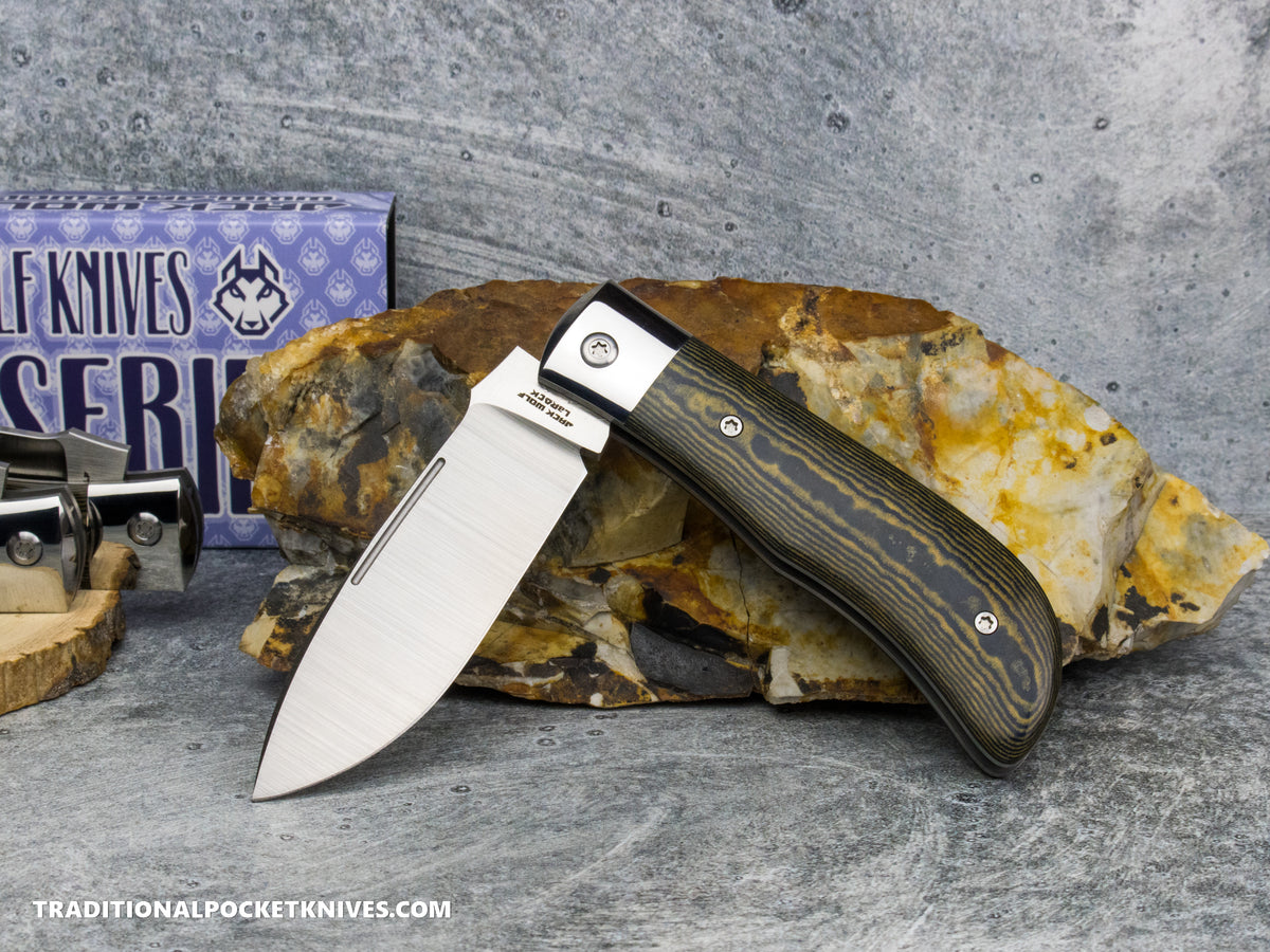 Jack Wolf Knives Timber Jack Blue Canyon & Maple Valley Richlite - Steel Series