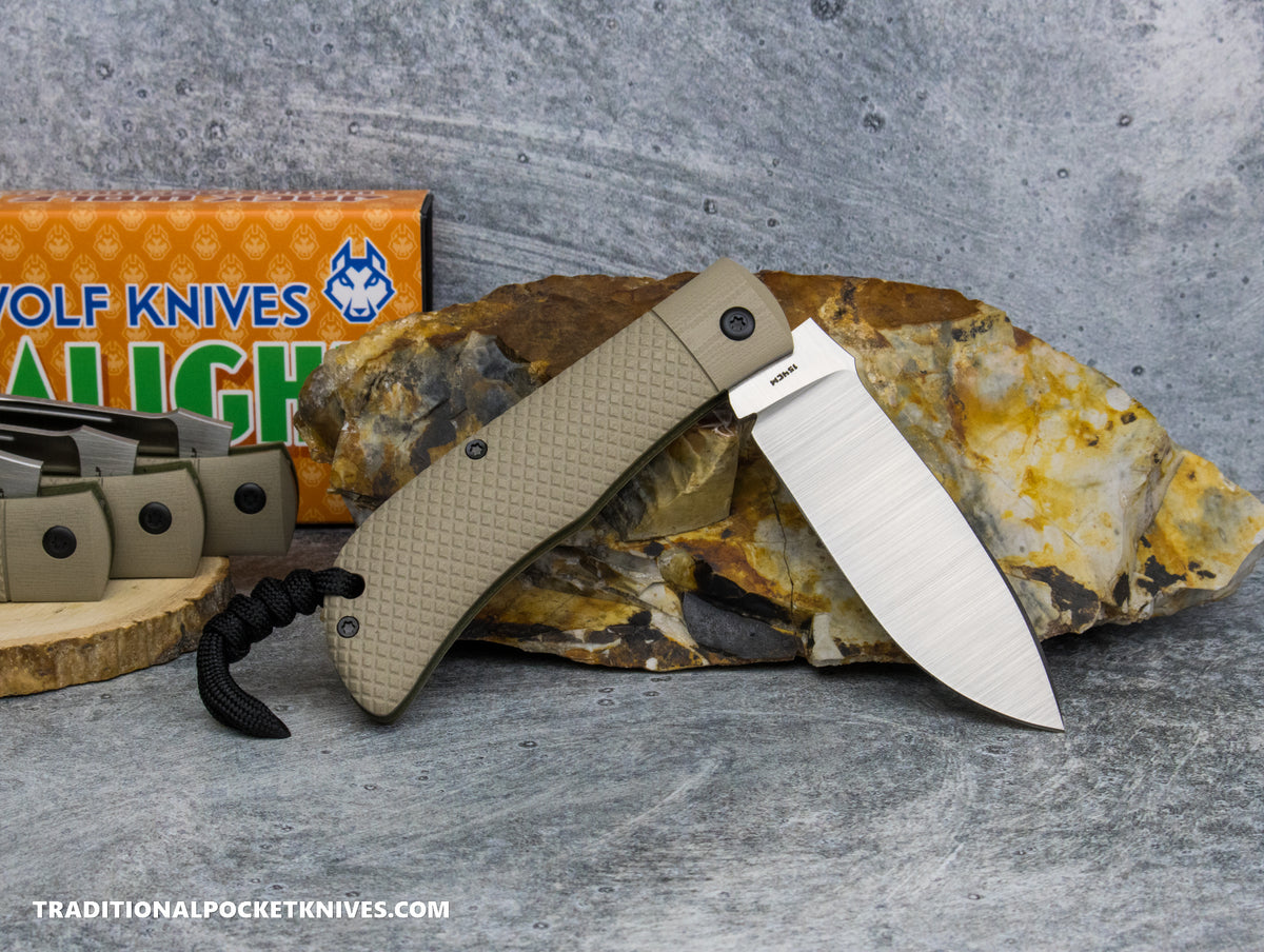 Jack Wolf Knives Timber Jack FDE G10 Cross Hatch  - Ultralight Series