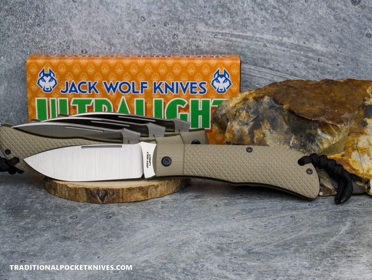 Jack Wolf Knives Timber Jack FDE G10 Cross Hatch  - Ultralight Series