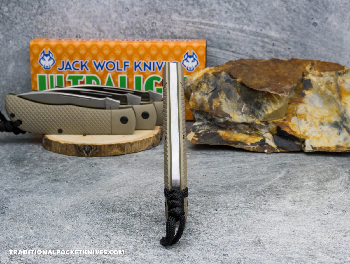 Jack Wolf Knives Timber Jack FDE G10 Cross Hatch  - Ultralight Series