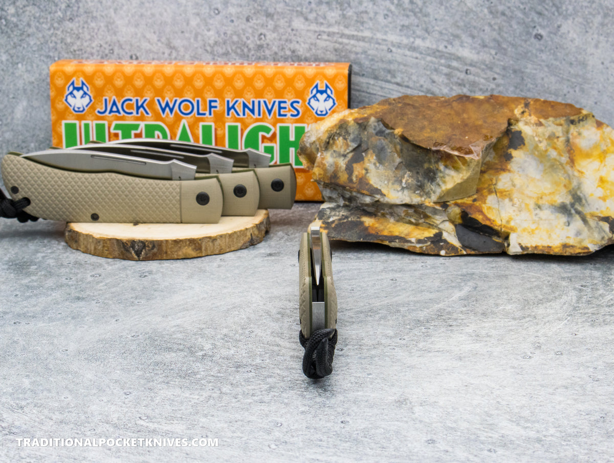 Jack Wolf Knives Timber Jack FDE G10 Cross Hatch  - Ultralight Series